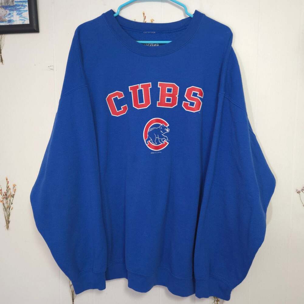 Stitches Chicago Cubs Blue Crewneck Sweatshirt Size 2XL